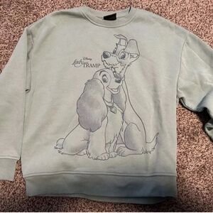 Vintage Lady And The Tramp Extra Small  Green Sweatshirt Made In Turkey